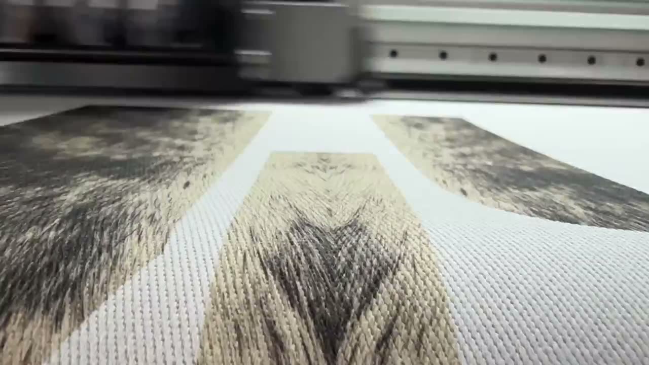 The WTRLSS line printing a tan-and-black pattern — color and pattern, not just denim